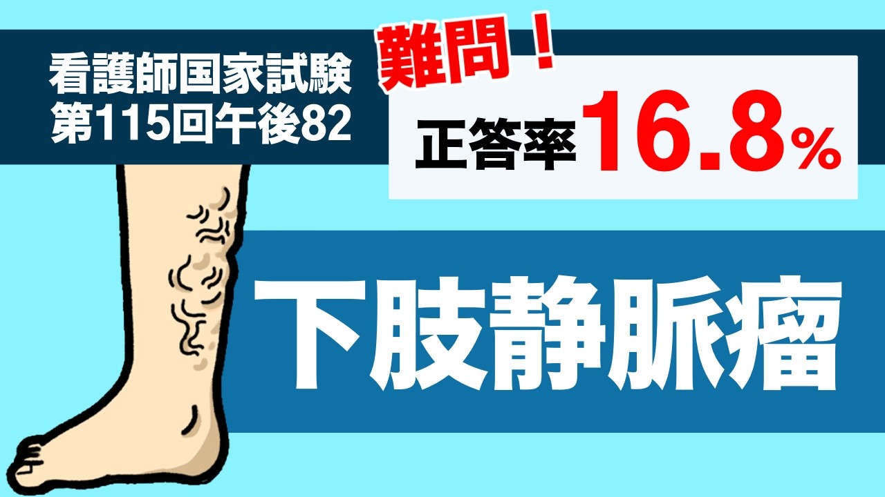 【第115回看護師国家試験　午後82】間違いやすい！下肢静脈瘤の問題をわかりやすく解説